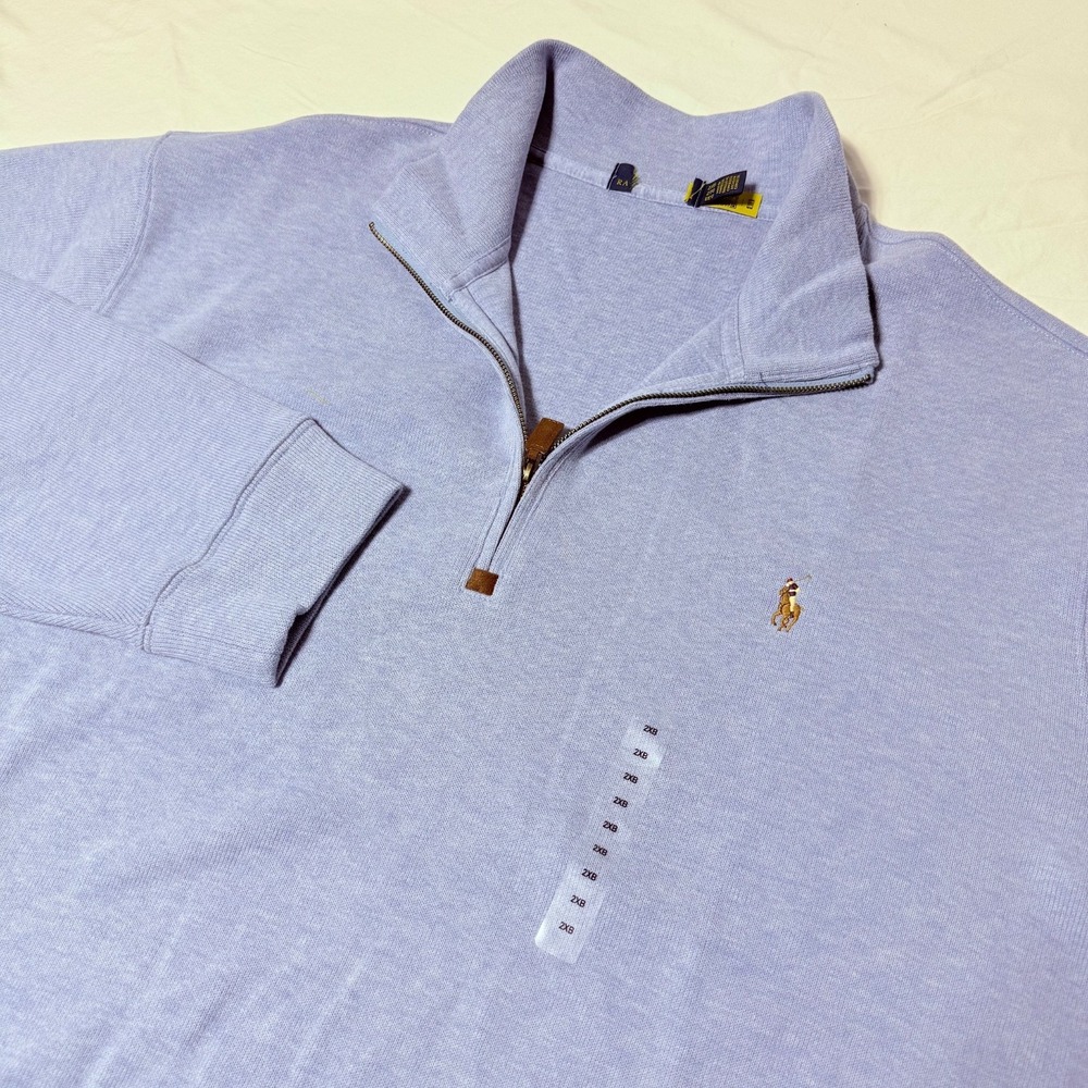 NEW Polo Ralph Lauren Estate Rib Pullover Sweater Men's 2XB 1/4 Zip Msrp $125